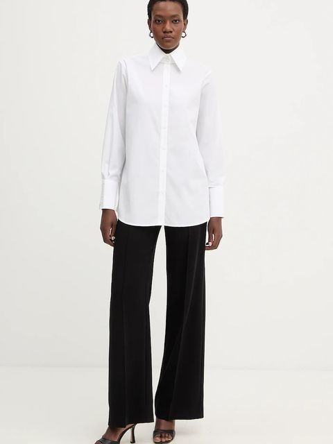 Karl Lagerfeld koszula bawełniana damska kolor biały regular z kołnierzykiem klasycznym B1W11010