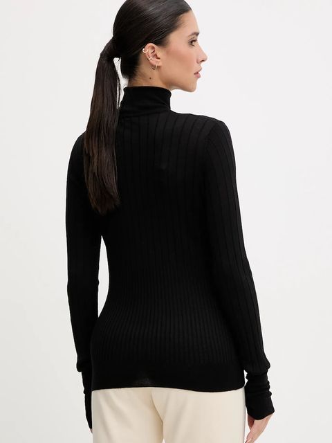 Colmar sweter wełniany damski kolor czarny lekki z półgolfem 7907.2ZP