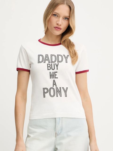 Pinko t-shirt bawełniany REIMAGINE by Patrick Mcdowell damski kolor biały 105136 A2KW - zdjęcie produktu nr 1