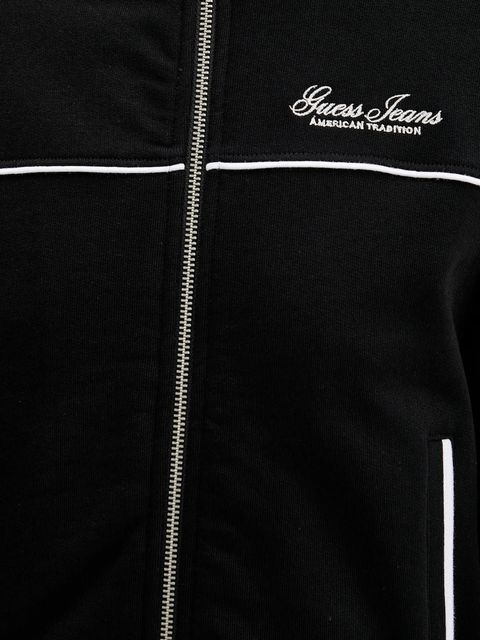 Guess Jeans bluza bawełniana damska kolor czarny z aplikacją W5YQ17 K68I4