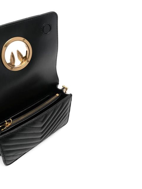 PINKO mini chevron-quilted Click Love bag - Black