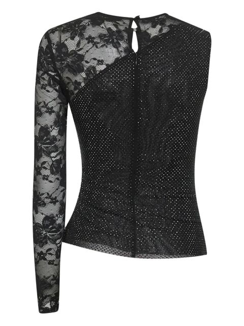 Self-Portrait rhinestone-embellished lace top - Black - zdjęcie produktu nr 2