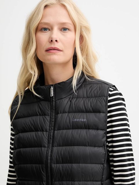 Calvin Klein bezrękawnik puchowy kolor czarny przejściowy LV044C529G