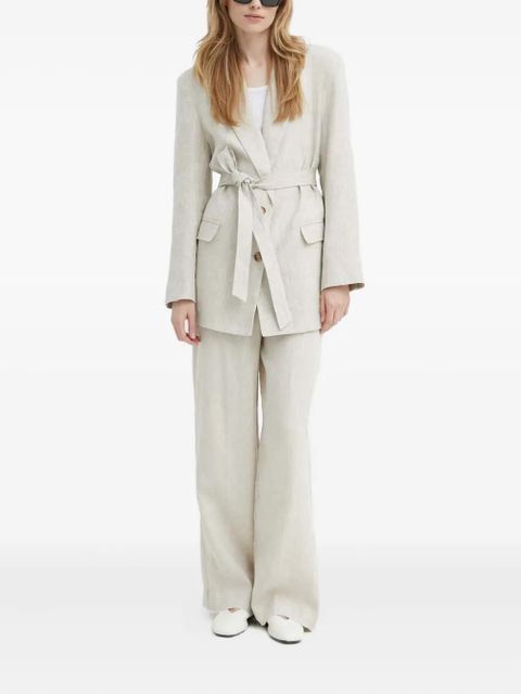 ALOHAS belted linen blazer - Neutrals - zdjęcie produktu nr 2