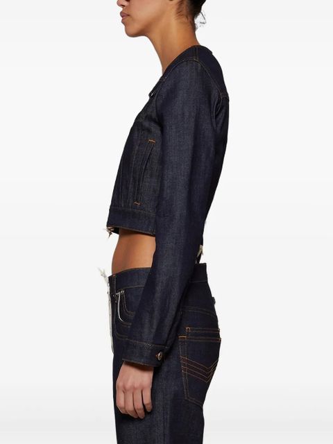 Jean Paul Gaultier cropped denim jacket - Blue
