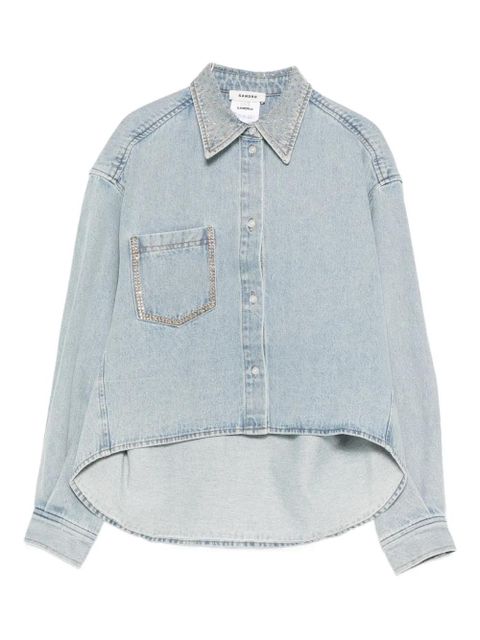 SANDRO rhinestone-embellished asymmetric shirt - Blue - zdjęcie produktu nr 1