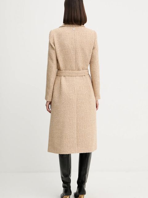 Twinset płaszcz z wełną kolor beżowy 252TP2140 - zdjęcie produktu nr 2