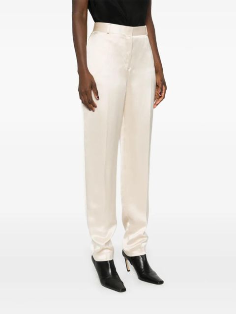 TOTEME low-rise satin trousers - Neutrals