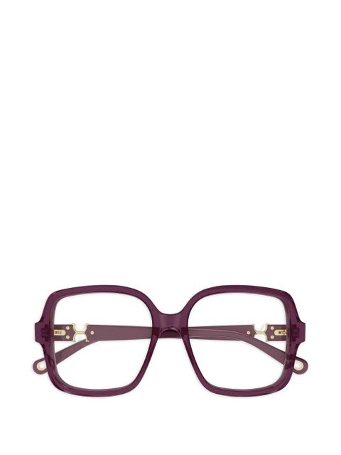 Chloé Eyewear square frame glasses - Purple - zdjęcie produktu nr 1