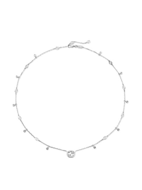 Gucci 18kt white gold Interlocking G diamond necklace - Silver