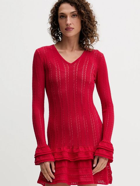 Twinset sukienka kolor czerwony mini prosta 252TP3180 - zdjęcie produktu nr 1