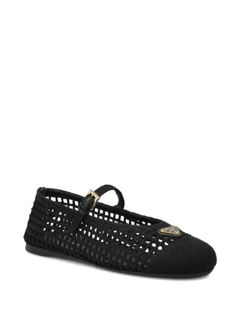 Prada openwork strap ballerina shoes - Black - zdjęcie produktu nr 2
