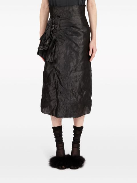 Maison Margiela draped Lurex midi skirt - Black - zdjęcie produktu nr 2