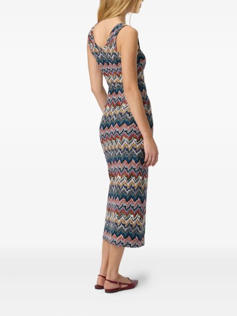 Missoni zigzag sleeveless midi dress - Blue