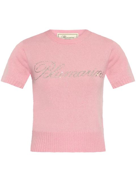 Blumarine logo-embellished T-shirt - Pink - zdjęcie produktu nr 1