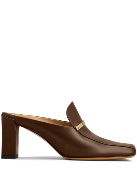 Tod's logo-plaque leather mules - Brown - zdjęcie produktu nr 1