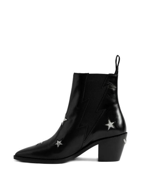 Zadig&Voltaire 60mm Tyler stars lightning boots - Black