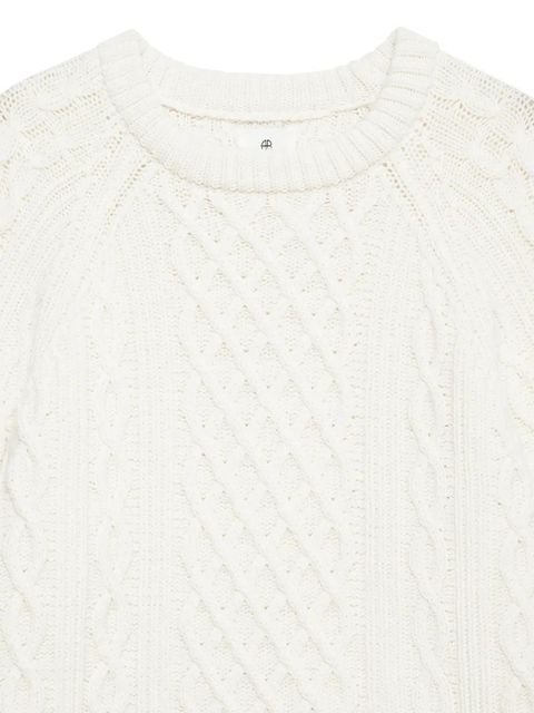 ANINE BING Louie cable-knit sweater - White