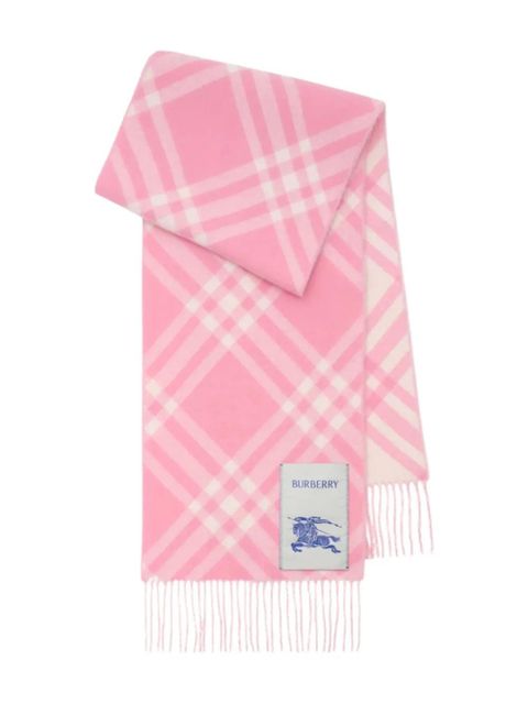 Burberry checked fringed scarf - Pink - zdjęcie produktu nr 1