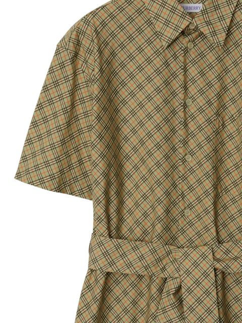 Burberry checked cotton shirtdress - Green