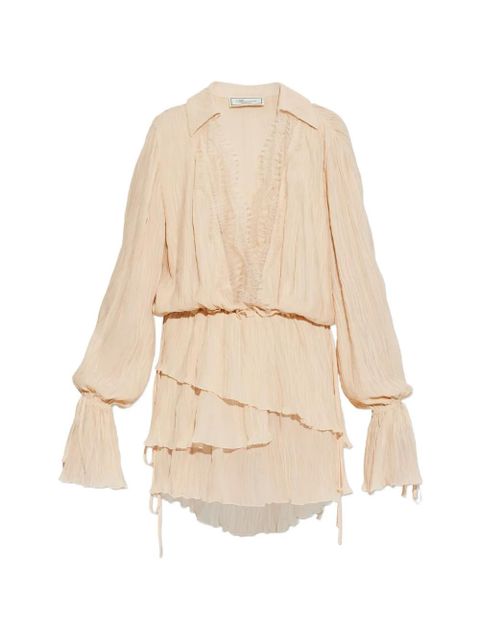 Blumarine lace tiered mini dress - Neutrals - zdjęcie produktu nr 1