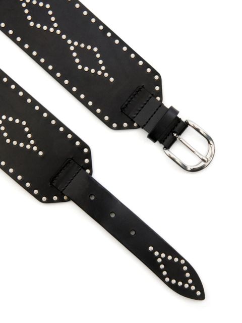 ISABEL MARANT Lucie studded leather belt - Black - zdjęcie produktu nr 2
