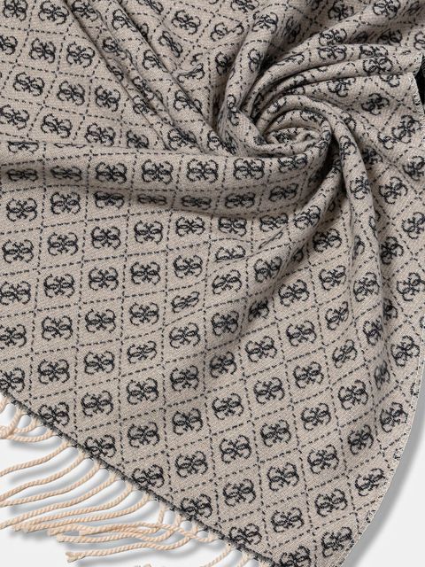 Guess szalik damski kolor czarny wzorzysty AW5423 POL03