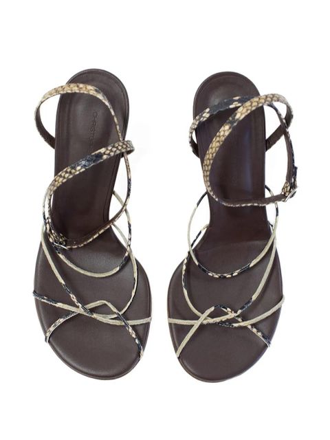Christopher Esber serpent heel sandals - Brown