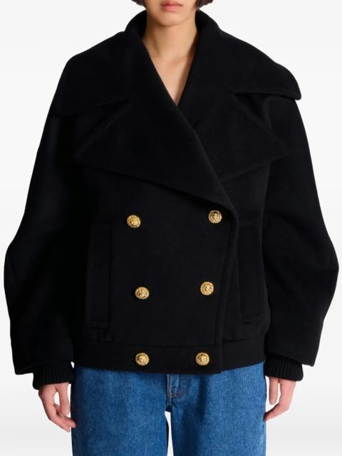 Balmain double-breasted peacoat - Black