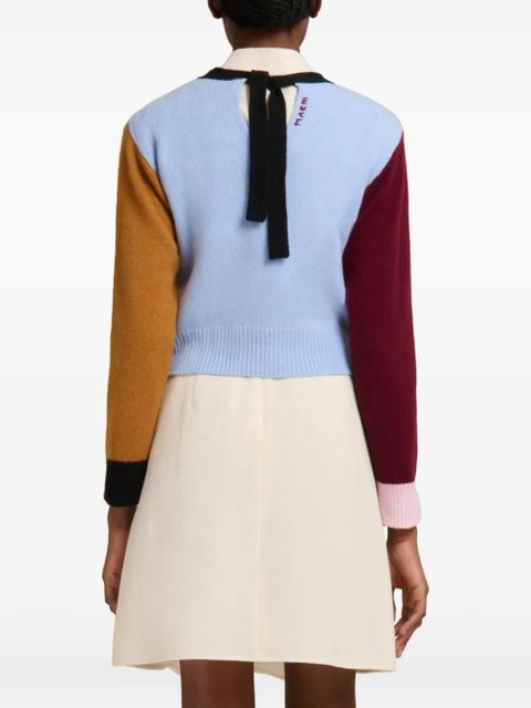 Marni colour-block long-sleeve sweater - Blue