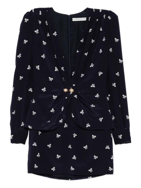 Alessandra Rich bow-print mini dress - Blue - zdjęcie produktu nr 1