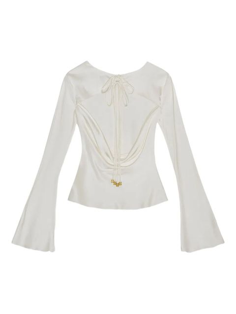 GANNI long-sleeve blouse - White