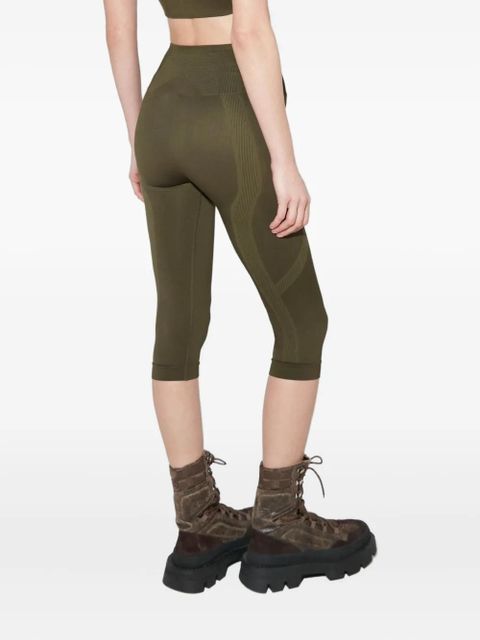 MISBHV jacquard logo striped capri leggings - Green