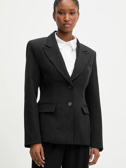 Answear.LAB marynarka kolor czarny jednorzędowa gładka - zdjęcie produktu nr 1