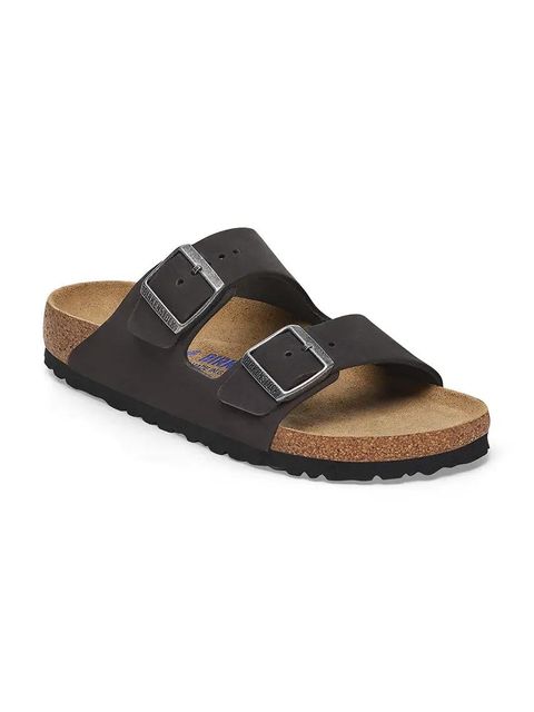 Birkenstock klapki nubukowe Arizona SFB kolor czarny 1019035 - zdjęcie produktu nr 2