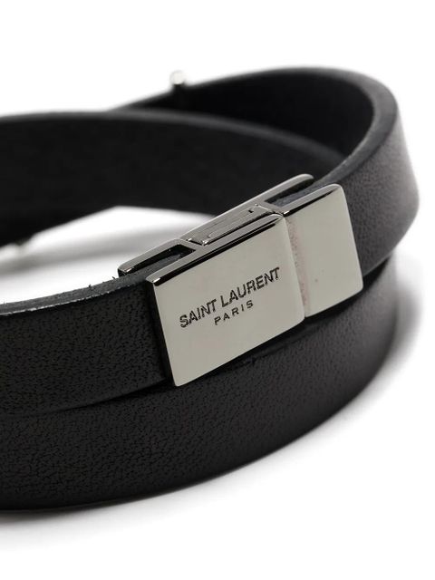 Saint Laurent Opyum logo plaque bracelet - Black