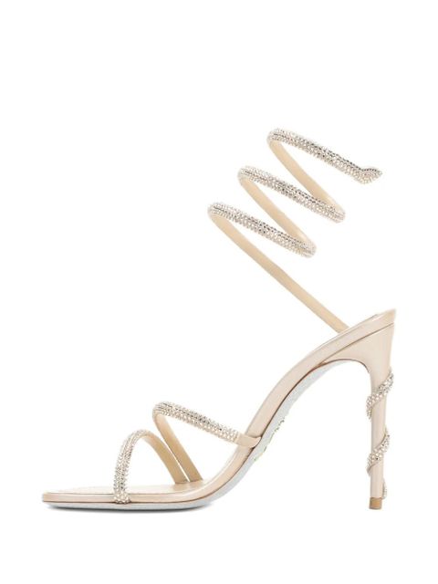 René Caovilla spiral-heel sandals - Neutrals