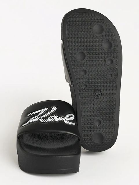 Karl Lagerfeld klapki KONDO MAXI damskie kolor czarny na platformie KL80872