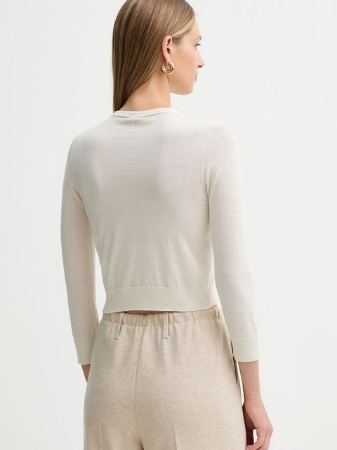 Liviana Conti sweter wełniany damski kolor beżowy lekki L5WA06 - zdjęcie produktu nr 2