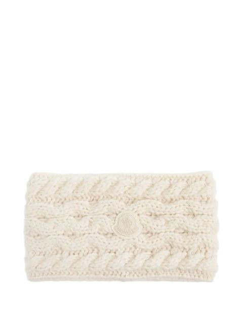 Moncler logo-patch headband - Neutrals