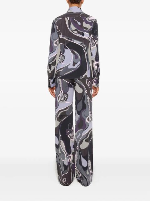 PUCCI orchidee print straight trousers - Grey