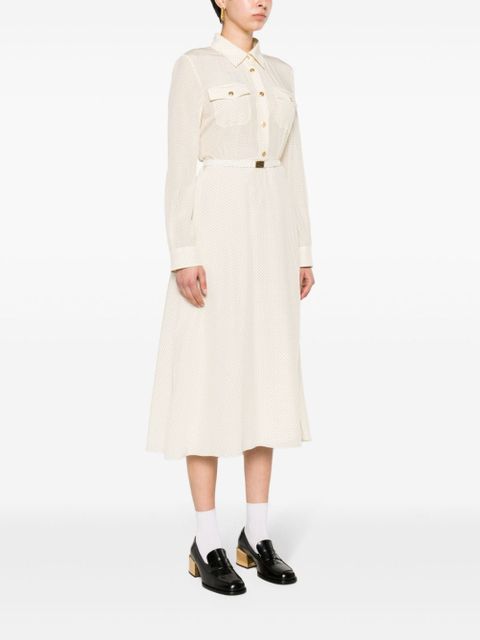Miu Miu micro-dot crepe midi dress - Neutrals