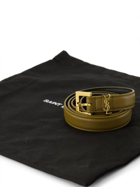 Saint Laurent cassandre buckle belt - Green