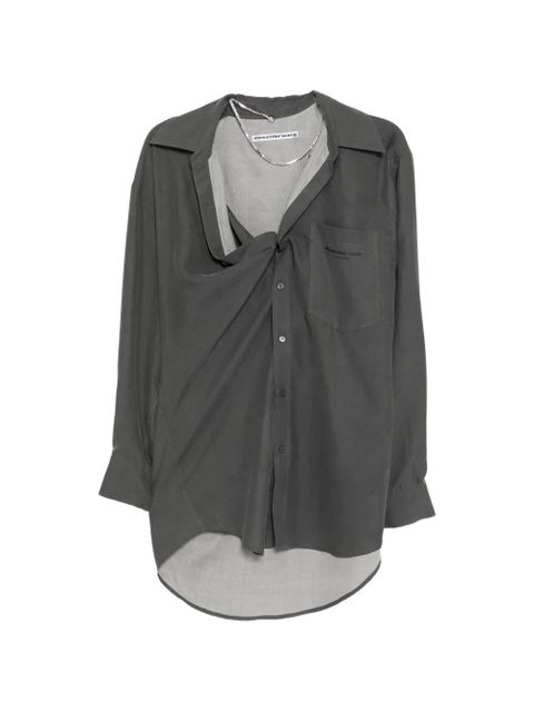 Alexander Wang logo-print shirt dress - Grey - zdjęcie produktu nr 1