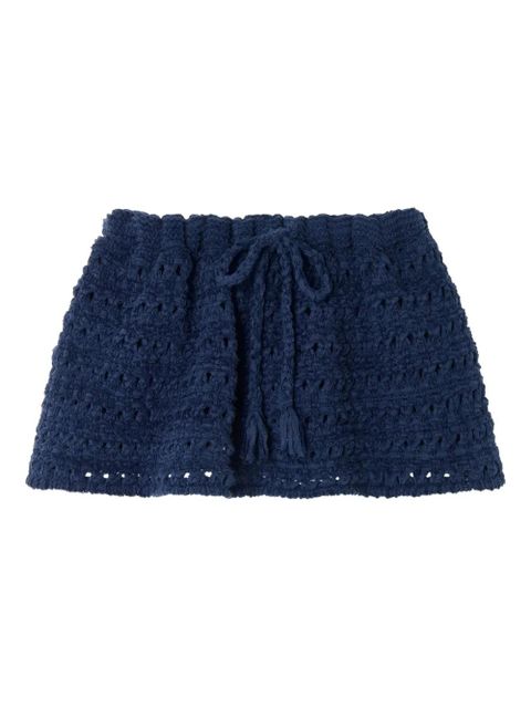 Alanui The Breath Of The Lagoon crochet tassel-detail mini skirt - Blue - zdjęcie produktu nr 1
