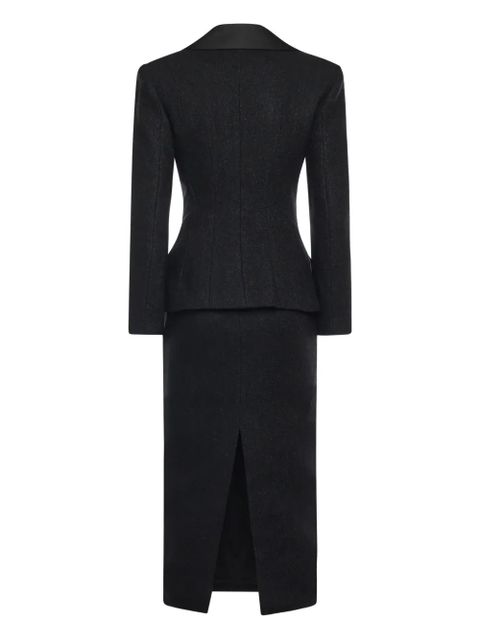 Self-Portrait long-sleeve midi dress - Black