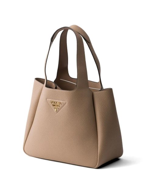 Prada small leather tote bag - Neutrals