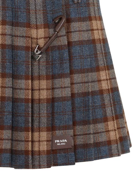 Prada checked wool mini skirt - Brown - zdjęcie produktu nr 2