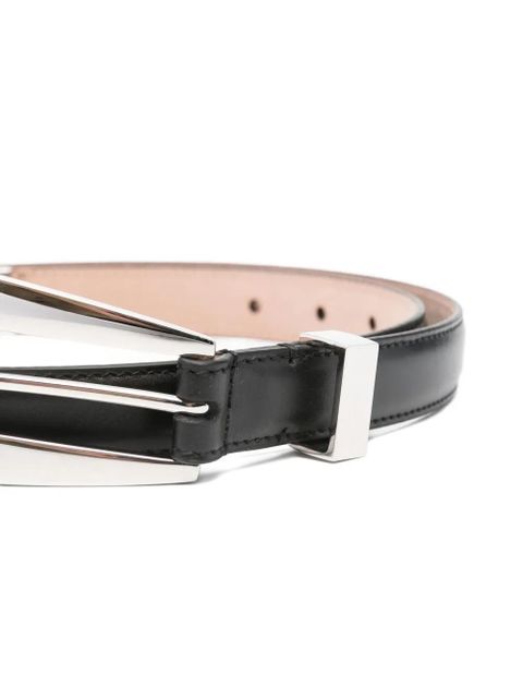 KHAITE Lucca silver-tone buckle belt - Black