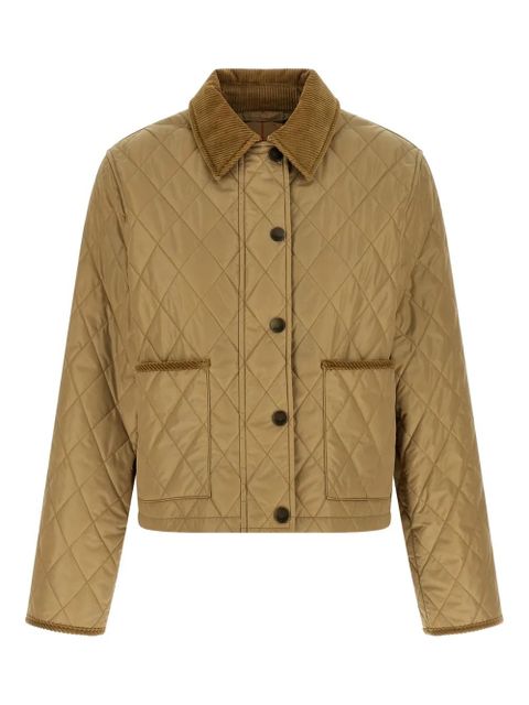 Burberry Tal quilted corduroy-trim jacket - Neutrals - zdjęcie produktu nr 1